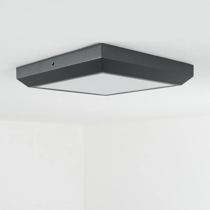 Hofstein Alkmaar Außendeckenleuchte LED Anthrazit, 1-flammig 2 Hofstein Alkmaar Außendeckenleuchte LED Anthrazit, 1-flammig – Bild 2