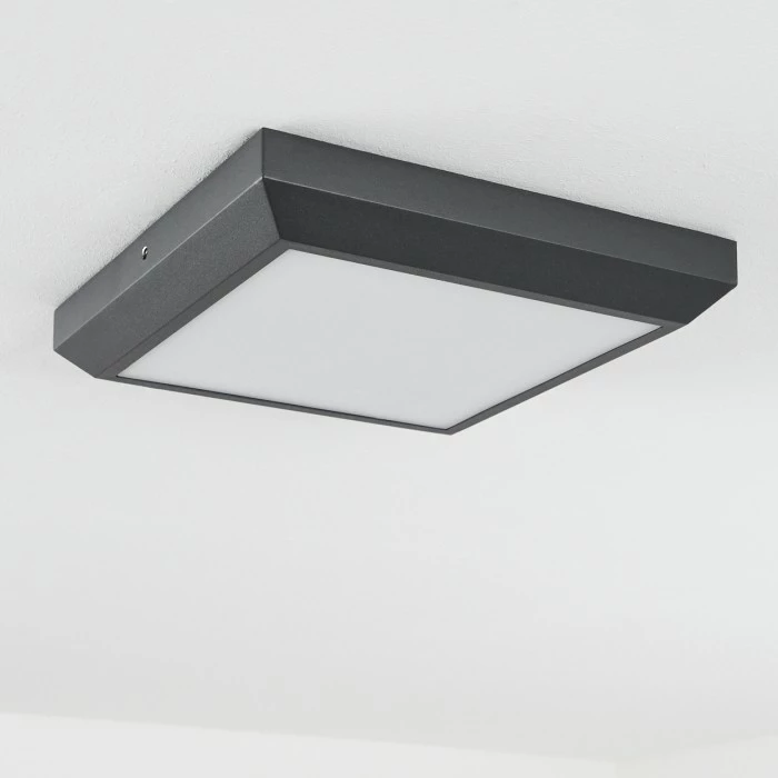 Hofstein Alkmaar Außendeckenleuchte LED Anthrazit, 1-flammig 8 Hofstein Alkmaar Außendeckenleuchte LED Anthrazit, 1-flammig – Bild 8