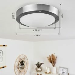 Hofstein Alleen Au&szlig;endeckenleuchte LED Nickel-Matt, 3-flammig -Deutschland Deckenleuchten außen Verkäufe 2022 alleen aussendeckenleuchte h3435519 3