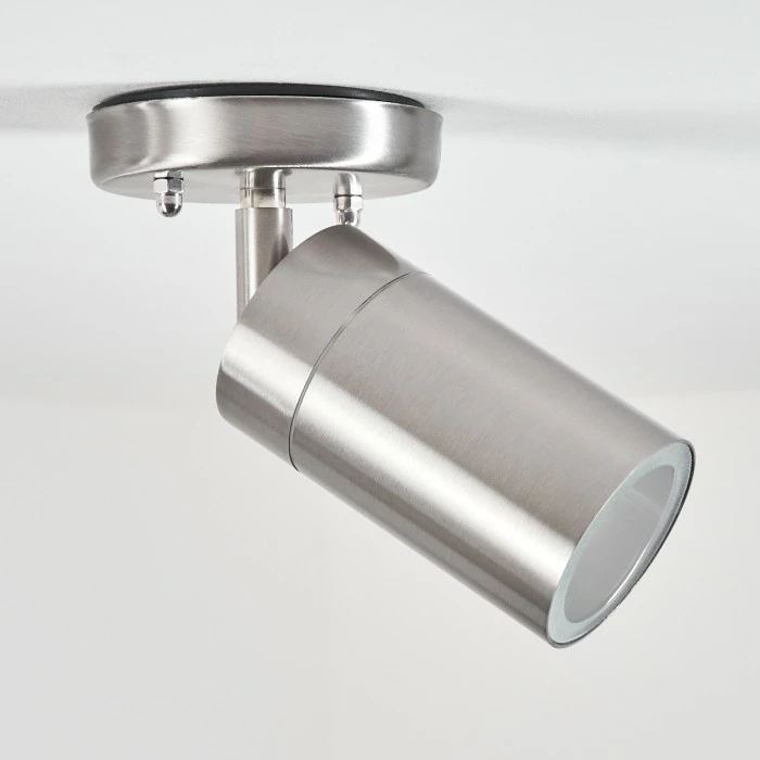 Hofstein Bessiebelle Außendeckenleuchte Edelstahl, Weiß, 1-flammig 2 Hofstein Bessiebelle Außendeckenleuchte Edelstahl, Weiß, 1-flammig – Bild 2