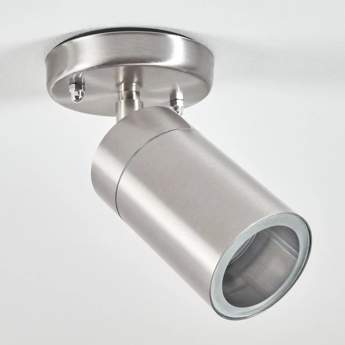 Hofstein Bessiebelle Außendeckenleuchte Edelstahl, Weiß, 1-flammig 11 Hofstein Bessiebelle Außendeckenleuchte Edelstahl, Weiß, 1-flammig – Bild 11