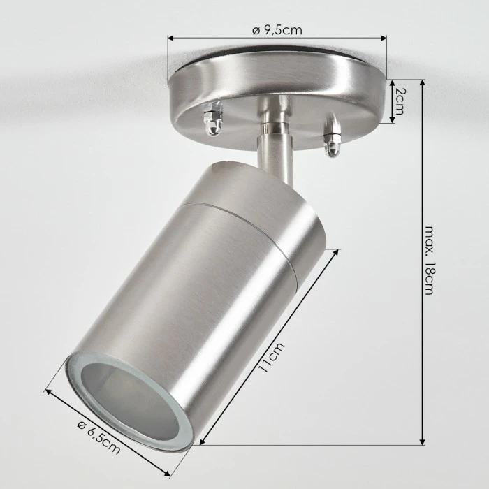 Hofstein Bessiebelle Außendeckenleuchte Edelstahl, Weiß, 1-flammig 4 Hofstein Bessiebelle Außendeckenleuchte Edelstahl, Weiß, 1-flammig – Bild 4