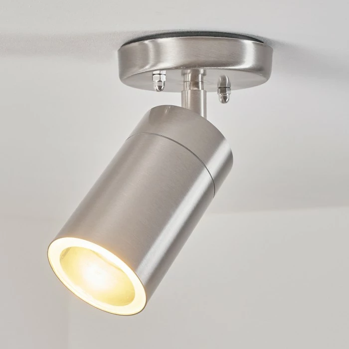 Hofstein Bessiebelle Außendeckenleuchte Edelstahl, Weiß, 1-flammig 7 Hofstein Bessiebelle Außendeckenleuchte Edelstahl, Weiß, 1-flammig – Bild 7