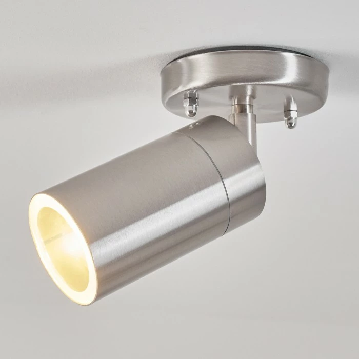 Hofstein Bessiebelle Außendeckenleuchte Edelstahl, Weiß, 1-flammig 9 Hofstein Bessiebelle Außendeckenleuchte Edelstahl, Weiß, 1-flammig – Bild 9