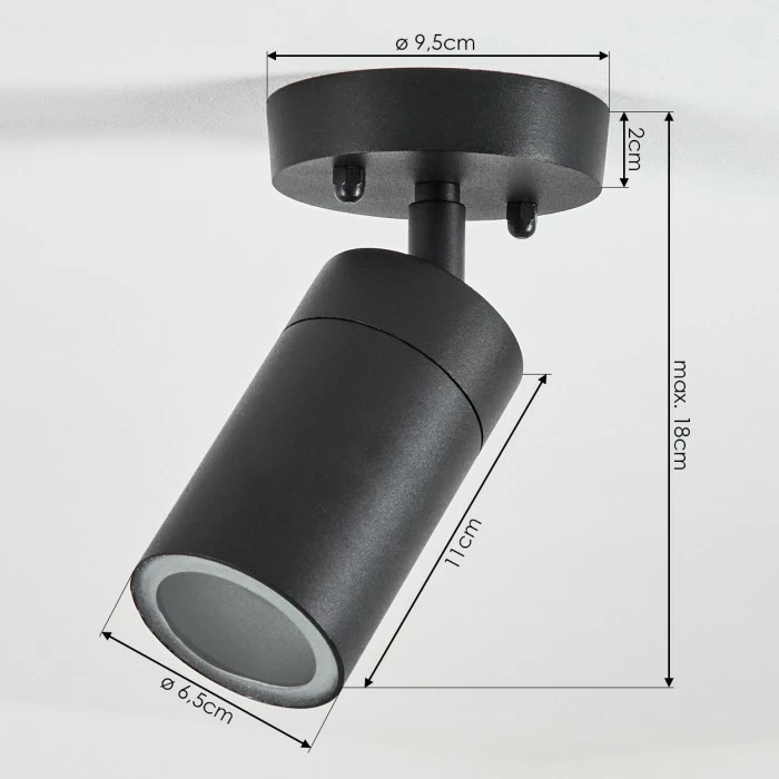 Hofstein Bessiebelle Außendeckenleuchte Schwarz, Weiß, 1-flammig 4 Hofstein Bessiebelle Außendeckenleuchte Schwarz, Weiß, 1-flammig – Bild 4