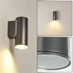 Hofstein Brachy Außenwandleuchte LED Schwarz, 2-flammig