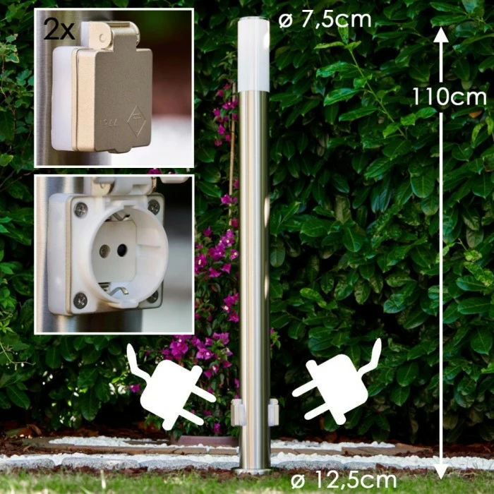 Hofstein Caserta Aussenstehleuchte Edelstahl, 1-flammig 1 Hofstein Caserta Aussenstehleuchte Edelstahl, 1-flammig