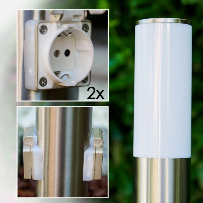 Hofstein Caserta Aussenstehleuchte Edelstahl, 1-flammig 2 Hofstein Caserta Aussenstehleuchte Edelstahl, 1-flammig – Bild 2