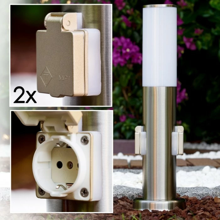 Hofstein Caserta Sockelleuchte Edelstahl, 1-flammig 1 Hofstein Caserta Sockelleuchte Edelstahl, 1-flammig