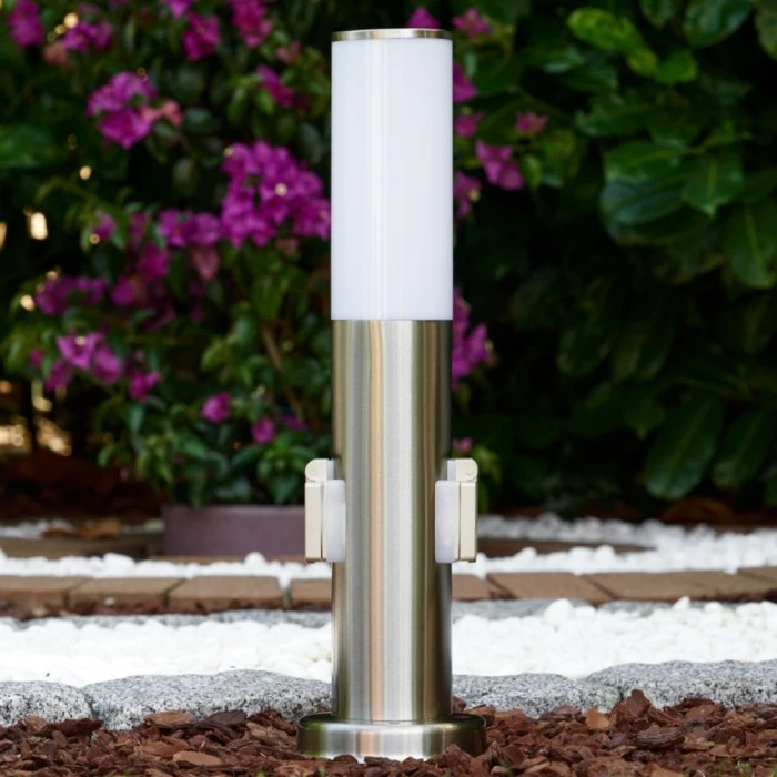 Hofstein Caserta Sockelleuchte Edelstahl, 1-flammig 4 Hofstein Caserta Sockelleuchte Edelstahl, 1-flammig – Bild 4