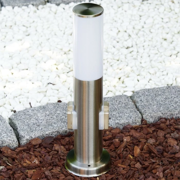 Hofstein Caserta Sockelleuchte Edelstahl, 1-flammig 7 Hofstein Caserta Sockelleuchte Edelstahl, 1-flammig – Bild 7