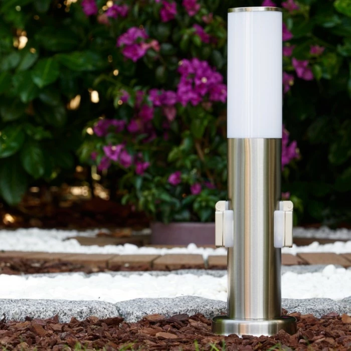 Hofstein Caserta Sockelleuchte Edelstahl, 1-flammig 9 Hofstein Caserta Sockelleuchte Edelstahl, 1-flammig – Bild 9