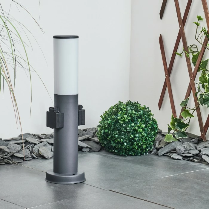 Hofstein Caserta Sockelleuchte Anthrazit, 1-flammig 2 Hofstein Caserta Sockelleuchte Anthrazit, 1-flammig – Bild 2