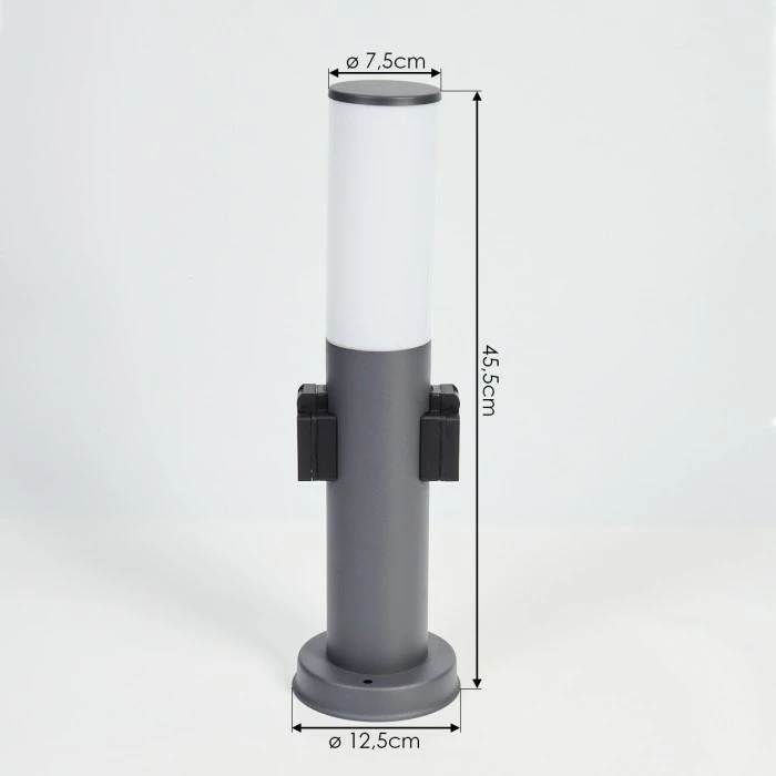 Hofstein Caserta Sockelleuchte Anthrazit, 1-flammig 4 Hofstein Caserta Sockelleuchte Anthrazit, 1-flammig – Bild 4