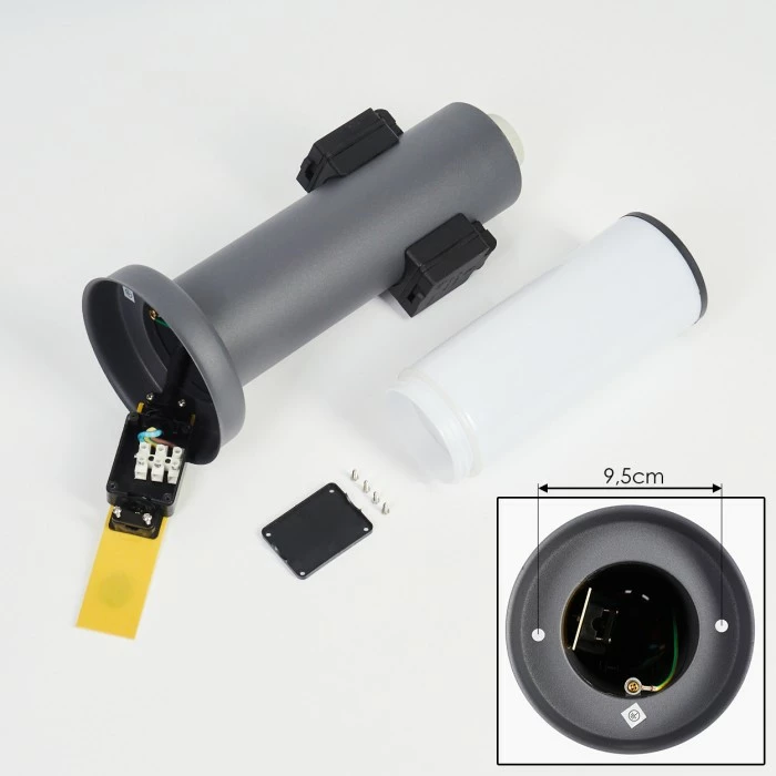 Hofstein Caserta Sockelleuchte Anthrazit, 1-flammig 5 Hofstein Caserta Sockelleuchte Anthrazit, 1-flammig – Bild 5