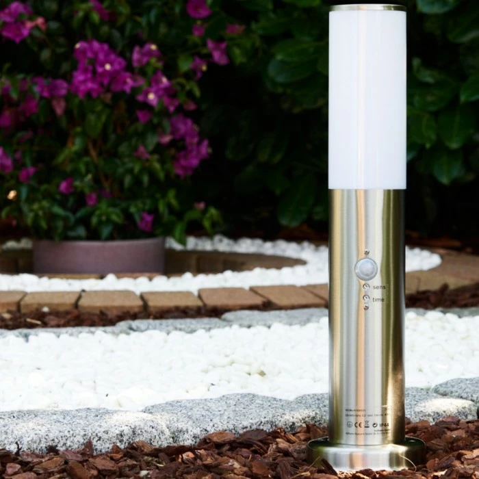 Hofstein Caserta Sockelleuchte Edelstahl, 1-flammig, Bewegungsmelder 12 Hofstein Caserta Sockelleuchte Edelstahl, 1-flammig, Bewegungsmelder – Bild 12