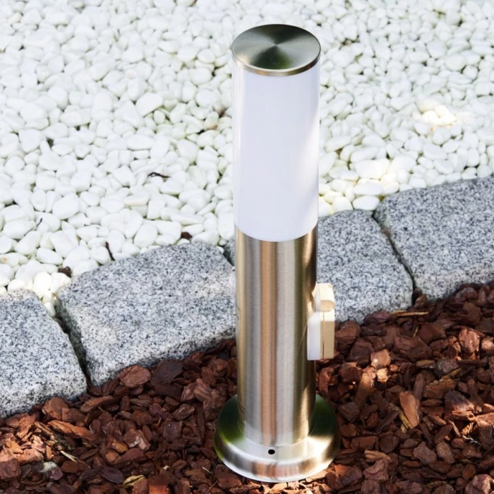 Hofstein Caserta Sockelleuchte Edelstahl, 1-flammig, Bewegungsmelder 7 Hofstein Caserta Sockelleuchte Edelstahl, 1-flammig, Bewegungsmelder – Bild 7