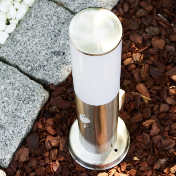 Hofstein Caserta Sockelleuchte Edelstahl, 1-flammig, Bewegungsmelder 8 Hofstein Caserta Sockelleuchte Edelstahl, 1-flammig, Bewegungsmelder – Bild 8