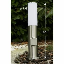 Hofstein Caserta Sockelleuchte Edelstahl, 1-flammig