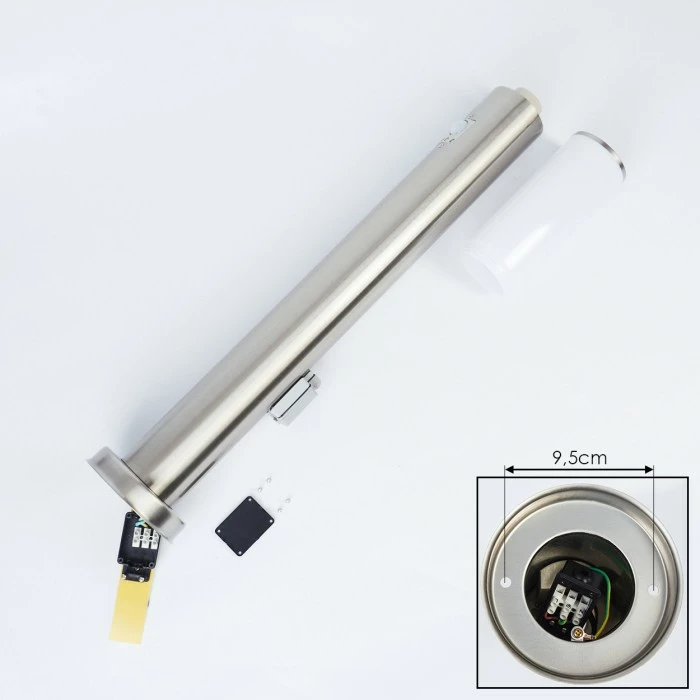 Hofstein Caserta Wegeleuchte Nickel-Matt, 1-flammig, Bewegungsmelder 5 Hofstein Caserta Wegeleuchte Nickel-Matt, 1-flammig, Bewegungsmelder – Bild 5