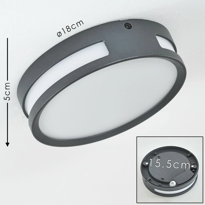 Hofstein Chiavari Außenleuchte LED Anthrazit, 1-flammig 2 Hofstein Chiavari Außenleuchte LED Anthrazit, 1-flammig – Bild 2