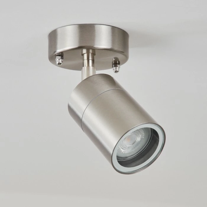 Hofstein Corneda Außendeckenleuchte Edelstahl, 1-flammig 2 Hofstein Corneda Außendeckenleuchte Edelstahl, 1-flammig – Bild 2