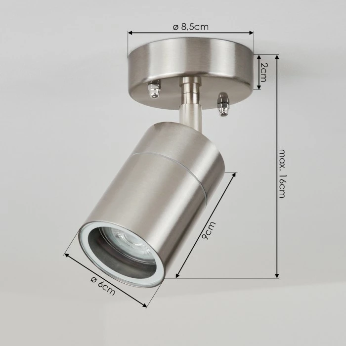 Hofstein Corneda Außendeckenleuchte Edelstahl, 1-flammig 4 Hofstein Corneda Außendeckenleuchte Edelstahl, 1-flammig – Bild 4