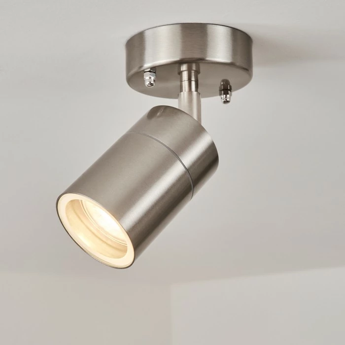 Hofstein Corneda Außendeckenleuchte Edelstahl, 1-flammig 7 Hofstein Corneda Außendeckenleuchte Edelstahl, 1-flammig – Bild 7