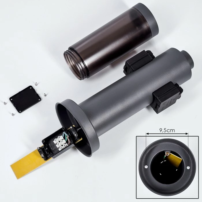 Hofstein Gaborone Sockelleuchte Anthrazit, 1-flammig 5 Hofstein Gaborone Sockelleuchte Anthrazit, 1-flammig – Bild 5