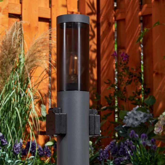 Hofstein Gaborone Sockelleuchte Anthrazit, 1-flammig 9 Hofstein Gaborone Sockelleuchte Anthrazit, 1-flammig – Bild 9