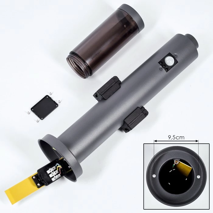 Hofstein Gaborone Sockelleuchte Anthrazit, 1-flammig, Bewegungsmelder 5 Hofstein Gaborone Sockelleuchte Anthrazit, 1-flammig, Bewegungsmelder – Bild 5