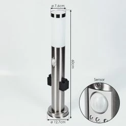 Hofstein Gaborone Wegeleuchte LED Nickel-Matt, 1-flammig, Bewegungsmelder -Deutschland Deckenleuchten außen Verkäufe 2022 gaborone wegeleuchte h3445730 3