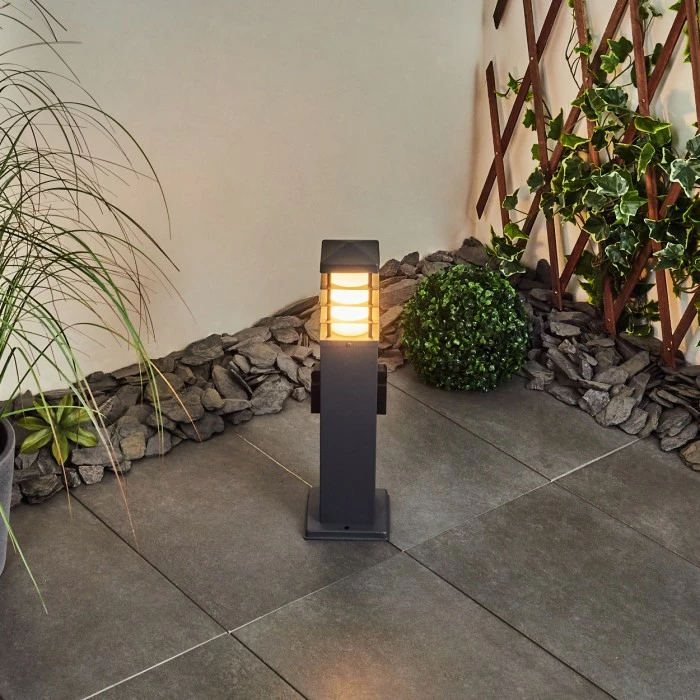 Hofstein Habolale Wegeleuchte Grau, 1-flammig 9 Hofstein Habolale Wegeleuchte Grau, 1-flammig – Bild 9