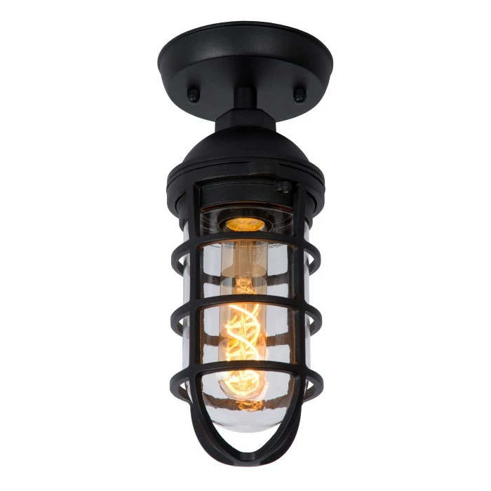 Lucide LIMAL Außendeckenleuchte Schwarz, 1-flammig 1 Lucide LIMAL Außendeckenleuchte Schwarz, 1-flammig