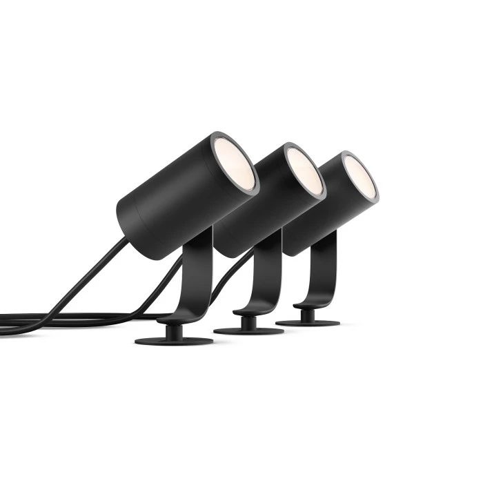 Philips Leuchten Philips Hue Lily Gartenspot, 3er Basis-Set LED Schwarz, 1-flammig, Farbwechsler 2 Philips Leuchten Philips Hue Lily Gartenspot, 3er Basis-Set LED Schwarz, 1-flammig, Farbwechsler – Bild 2