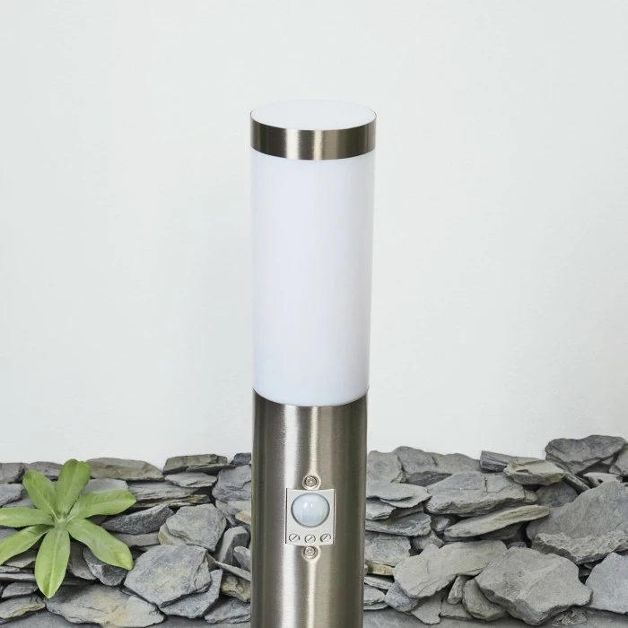 Hofstein Sessa Wegeleuchte Nickel-Matt, 1-flammig, Bewegungsmelder 2 Hofstein Sessa Wegeleuchte Nickel-Matt, 1-flammig, Bewegungsmelder – Bild 2