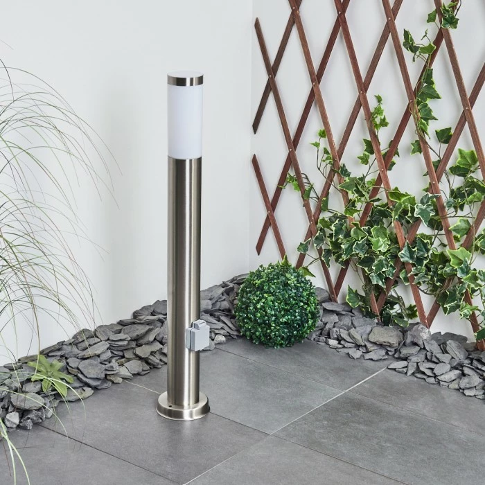 Hofstein Sessa Wegeleuchte Nickel-Matt, 1-flammig 2 Hofstein Sessa Wegeleuchte Nickel-Matt, 1-flammig – Bild 2