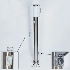 Hofstein Sessa Wegeleuchte Nickel-Matt, 1-flammig, Bewegungsmelder -Deutschland Deckenleuchten außen Verkäufe 2022 sessa wegeleuchte h3018163 3