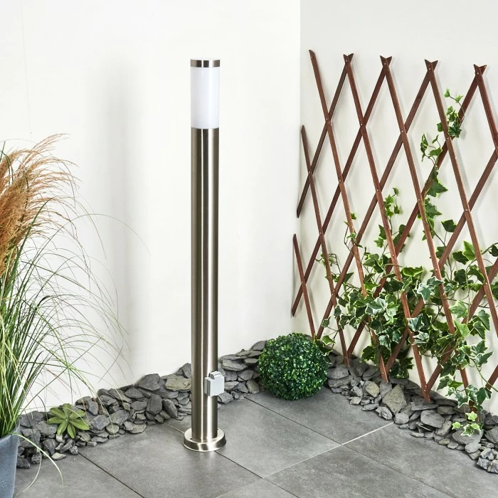 Hofstein Sessa Wegeleuchte Nickel-Matt, 1-flammig 2 Hofstein Sessa Wegeleuchte Nickel-Matt, 1-flammig – Bild 2