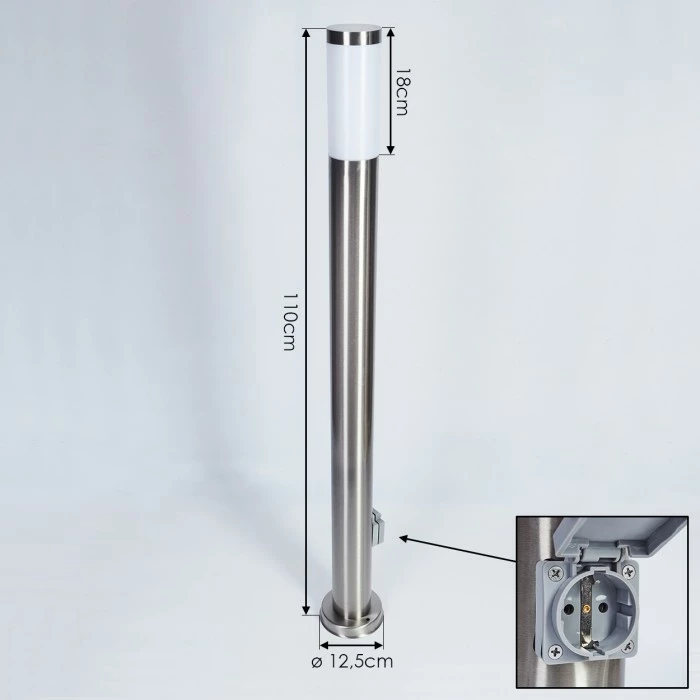 Hofstein Sessa Wegeleuchte Nickel-Matt, 1-flammig 4 Hofstein Sessa Wegeleuchte Nickel-Matt, 1-flammig – Bild 4