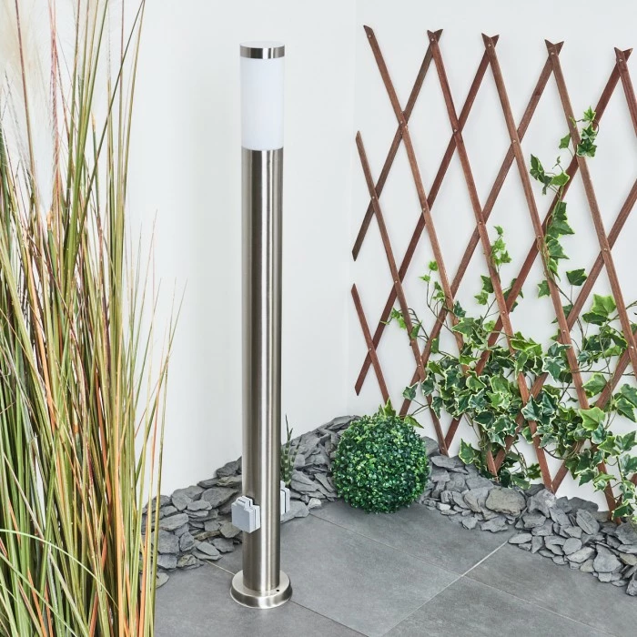 Hofstein Sessa Wegeleuchte Nickel-Matt, 1-flammig 2 Hofstein Sessa Wegeleuchte Nickel-Matt, 1-flammig – Bild 2