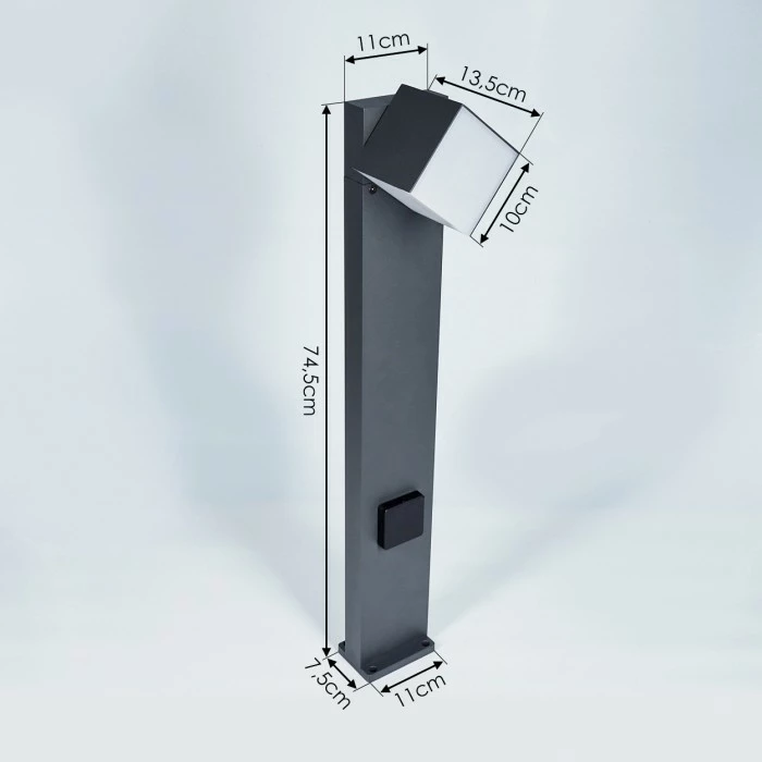 Hofstein Swanek Wegeleuchte LED Anthrazit, 1-flammig 4 Hofstein Swanek Wegeleuchte LED Anthrazit, 1-flammig – Bild 4