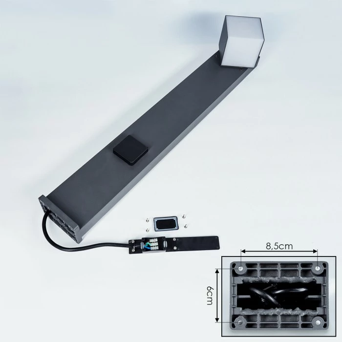 Hofstein Swanek Wegeleuchte LED Anthrazit, 1-flammig 5 Hofstein Swanek Wegeleuchte LED Anthrazit, 1-flammig – Bild 5