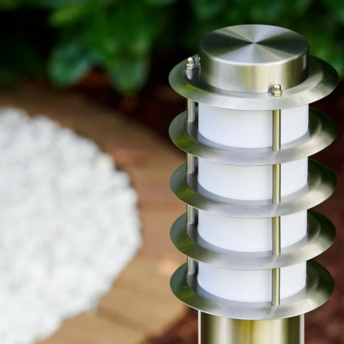 Hofstein Tunes Wegeleuchte Edelstahl, 1-flammig 3 Hofstein Tunes Wegeleuchte Edelstahl, 1-flammig – Bild 3