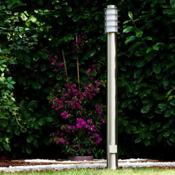 Hofstein Tunes Wegeleuchte Edelstahl, 1-flammig 7 Hofstein Tunes Wegeleuchte Edelstahl, 1-flammig – Bild 7