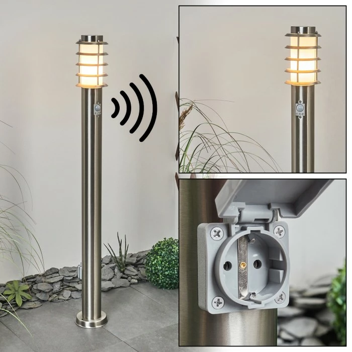 Hofstein Tunes Wegeleuchte Nickel-Matt, 1-flammig, Bewegungsmelder 1 Hofstein Tunes Wegeleuchte Nickel-Matt, 1-flammig, Bewegungsmelder