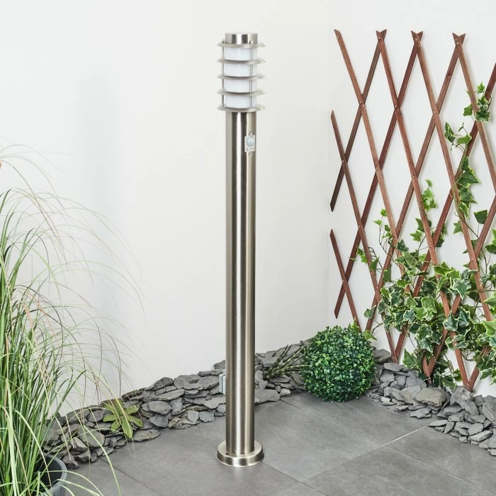 Hofstein Tunes Wegeleuchte Nickel-Matt, 1-flammig, Bewegungsmelder 2 Hofstein Tunes Wegeleuchte Nickel-Matt, 1-flammig, Bewegungsmelder – Bild 2