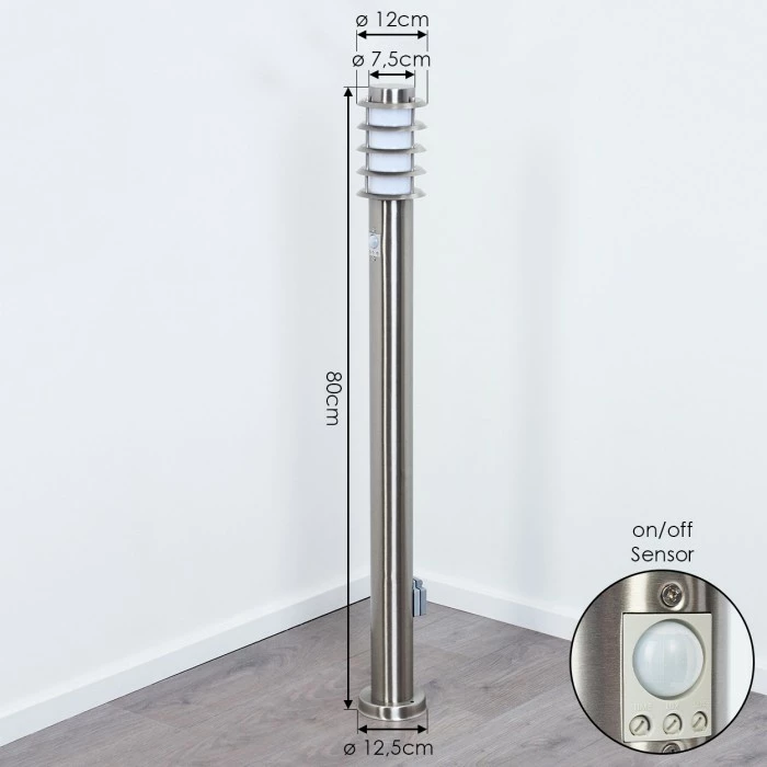 Hofstein Tunes Wegeleuchte Nickel-Matt, 1-flammig, Bewegungsmelder 4 Hofstein Tunes Wegeleuchte Nickel-Matt, 1-flammig, Bewegungsmelder – Bild 4