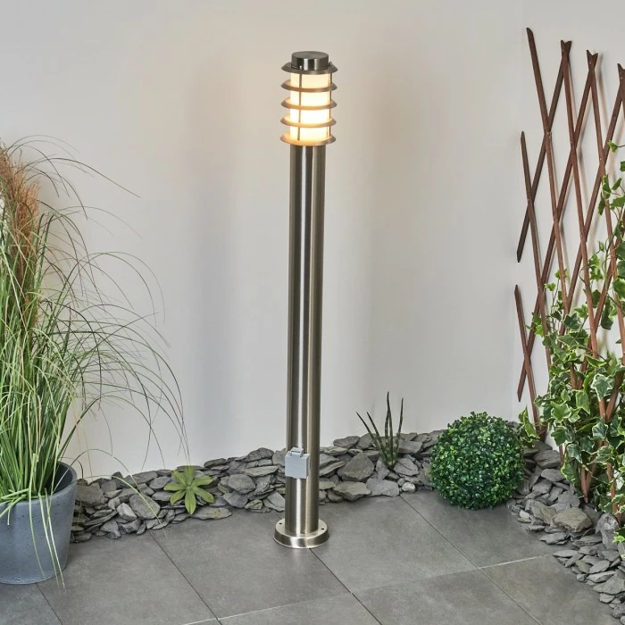 Hofstein Tunes Wegeleuchte Nickel-Matt, 1-flammig 11 Hofstein Tunes Wegeleuchte Nickel-Matt, 1-flammig – Bild 11