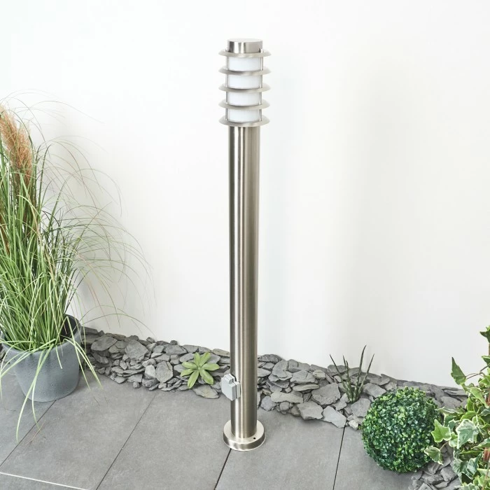 Hofstein Tunes Wegeleuchte Nickel-Matt, 1-flammig 12 Hofstein Tunes Wegeleuchte Nickel-Matt, 1-flammig – Bild 12